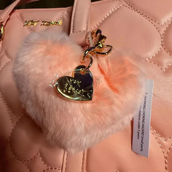 Betsey Johnson Pink Valentine Candy Heart Satchel Crossbody NWT - Picture 5 of 8